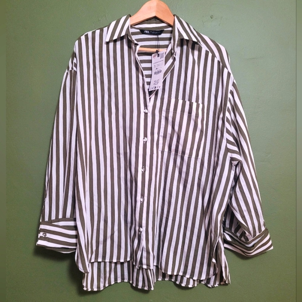 ZARA Striped Button Down Shirt - Size S